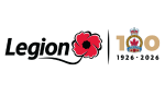 The Royal Canadian Legion's Centenary logo featuring the dates 1926-2026. | Le logo du centenaire de la Légion royale canadienne, avec les dates 1926-2026.